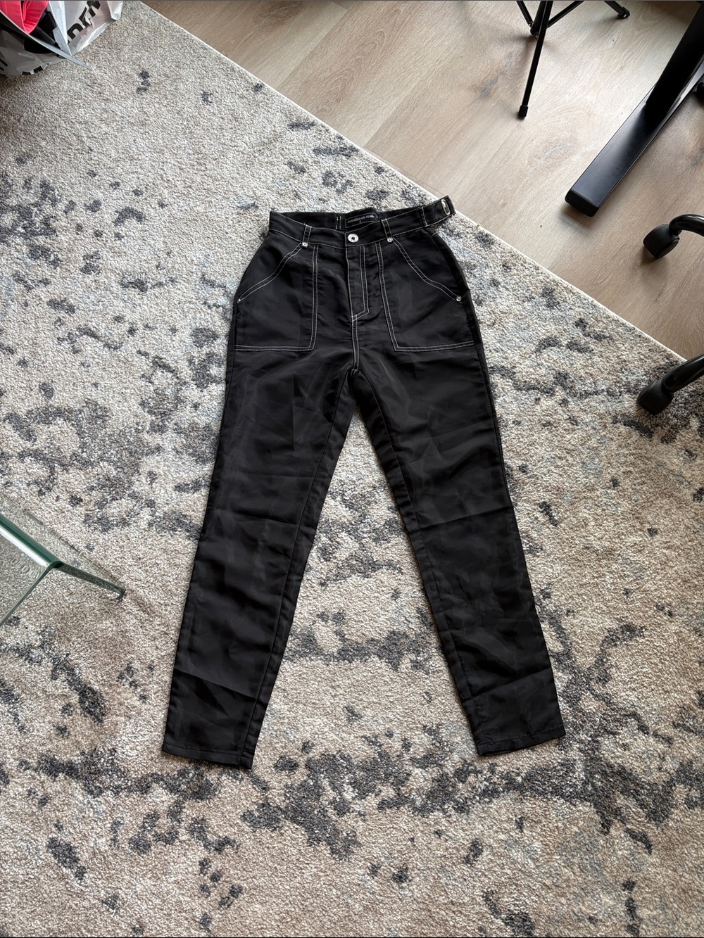 Maniere De Voir Black High-Waist Tapered Pants
